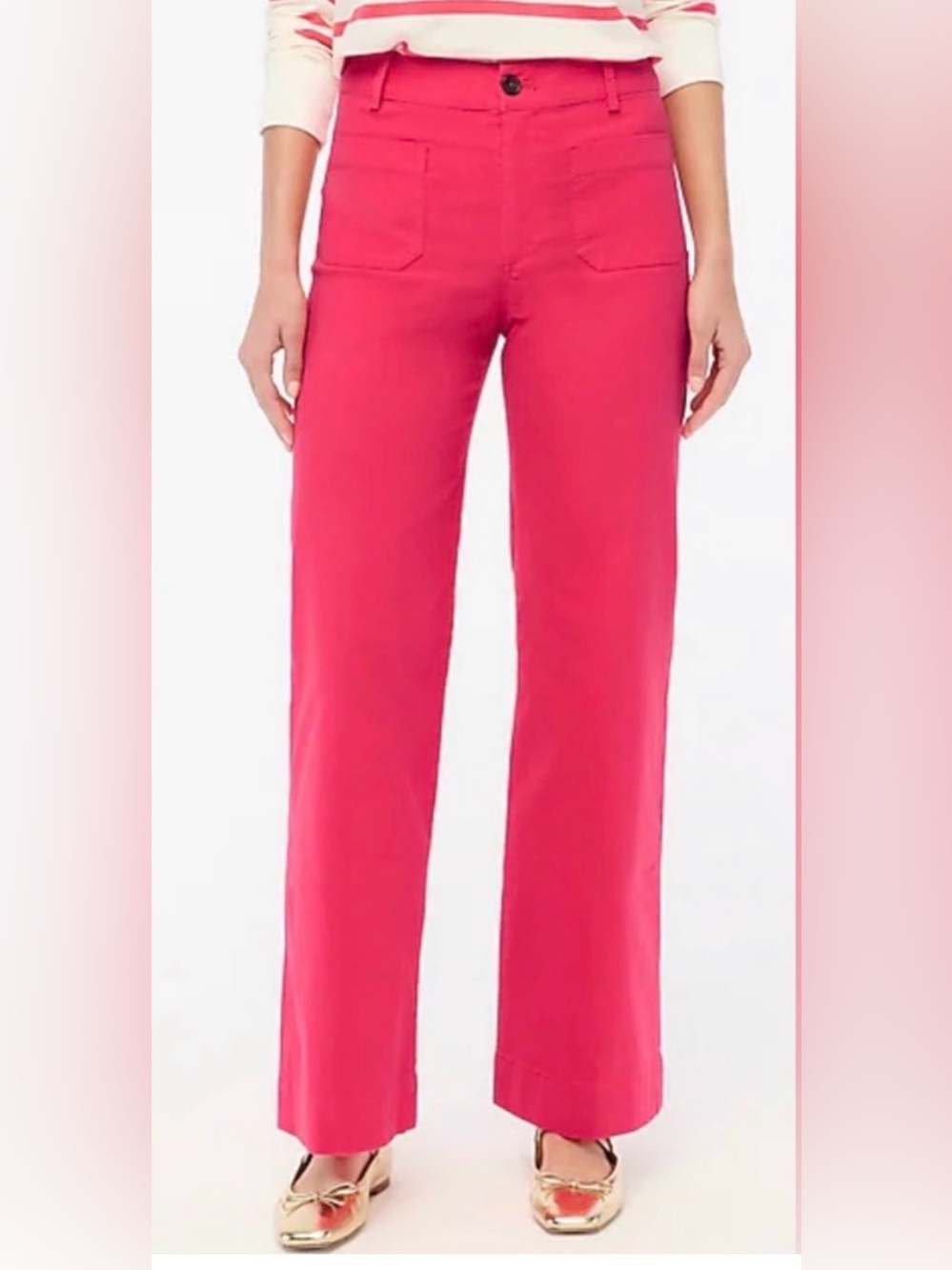 J Crew Bright pink Wide Leg Pants